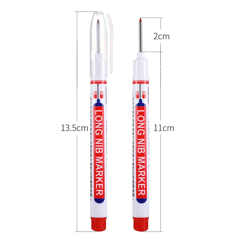 Long Head Markers Pen Bathroom Woodworking Decoration Multi-purpose Deep Hole Marker Pens Red/Black/Blue/Green/White Ink