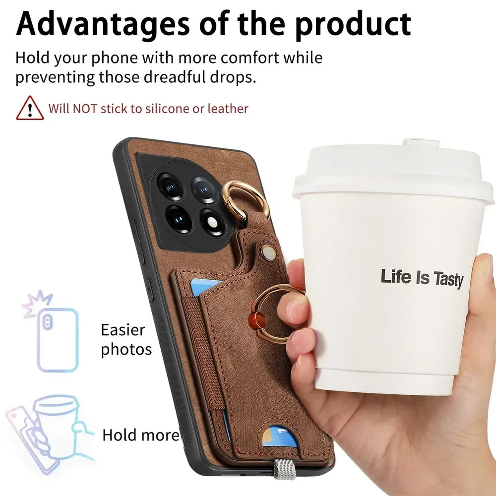 Luxury Leather Card Holder Magnetic Back Case