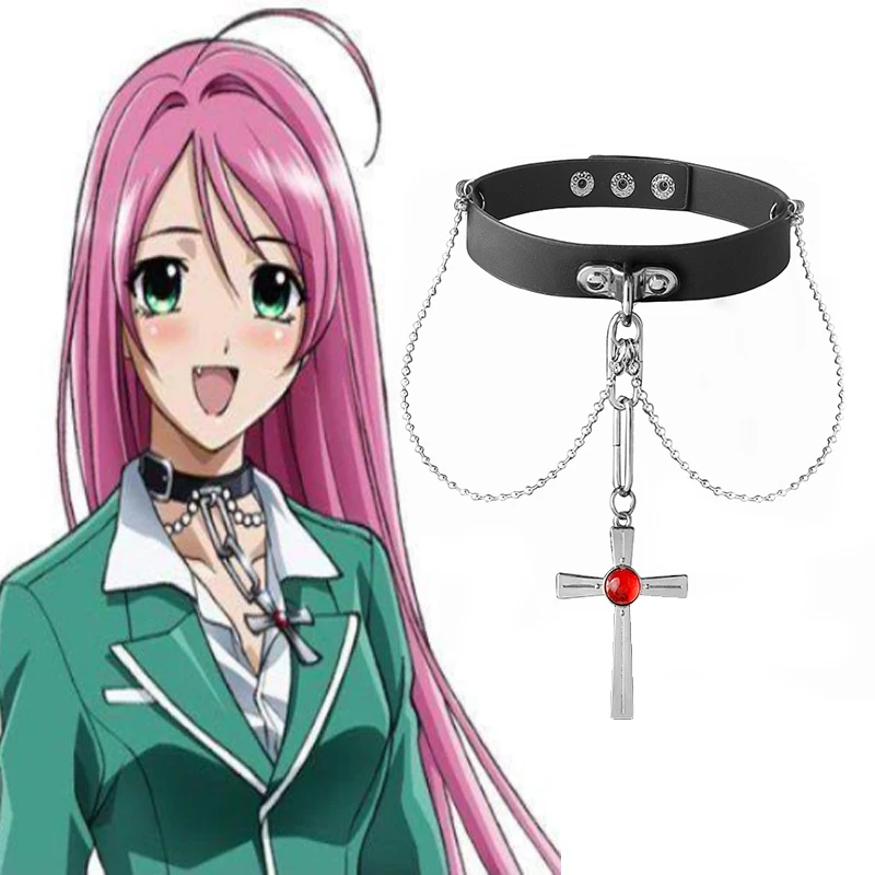 ロザリオに吸血鬼チョーカーネックレス赤夜萌香クロスゴシックパンク