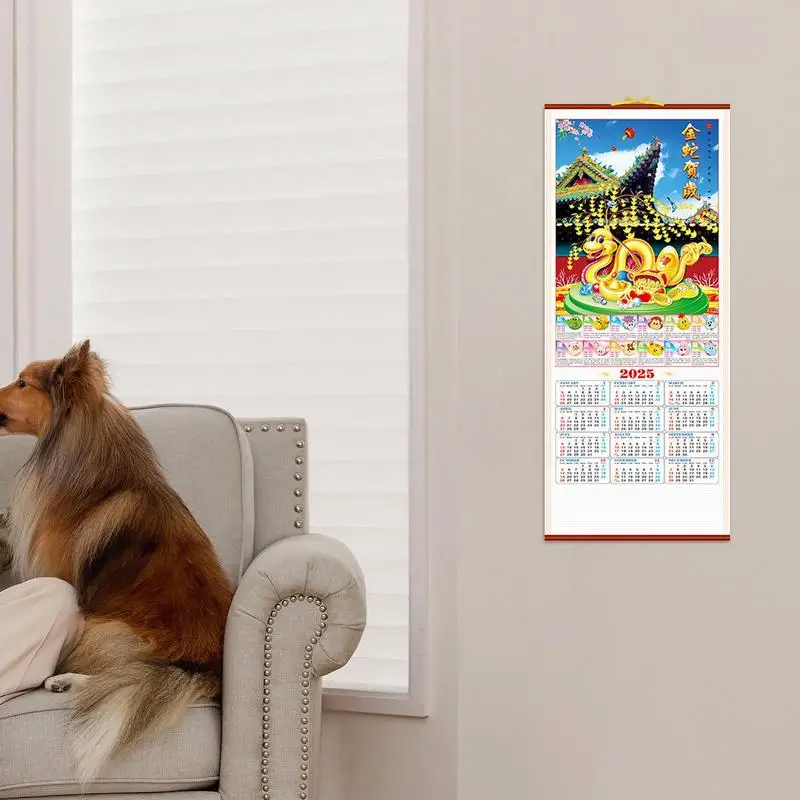 Chinese Wall Monthly Snake Year Calendar Hanging Practical Planner New Year supplies