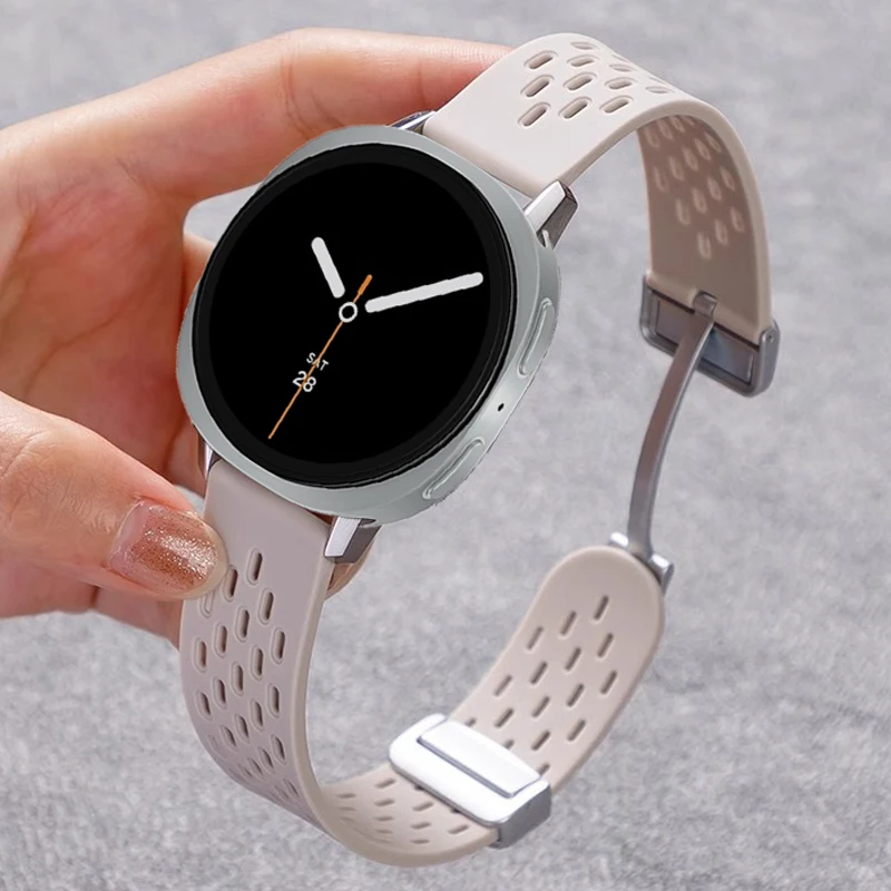 Magnetic Buckle Silicone Watch Strap with No-Gap Design