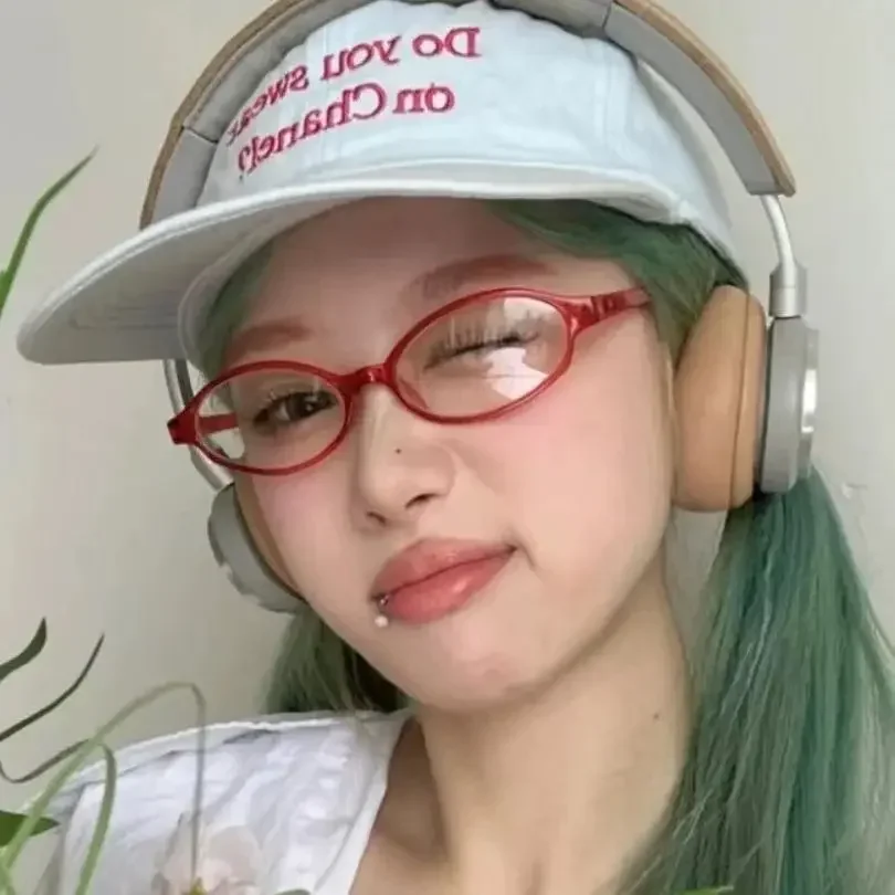 Y2K Retro Eyeglass Frames Elliptical Fashion Decorative