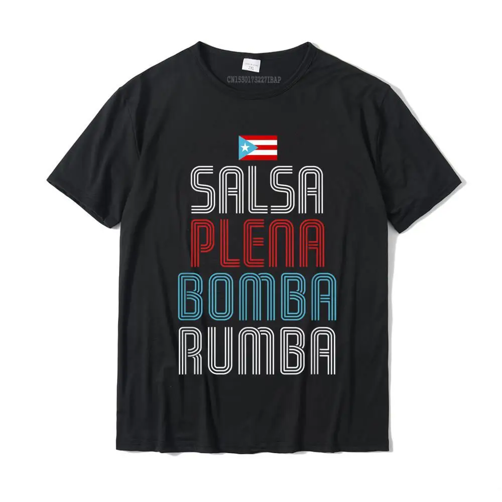 Puerto Rico Flag Music Tee Salsa Plena Bomba Rumba T-Shirt Cotton Printed On Tops T Shirt On Sale Men Top T-Shirts Fitness Tight