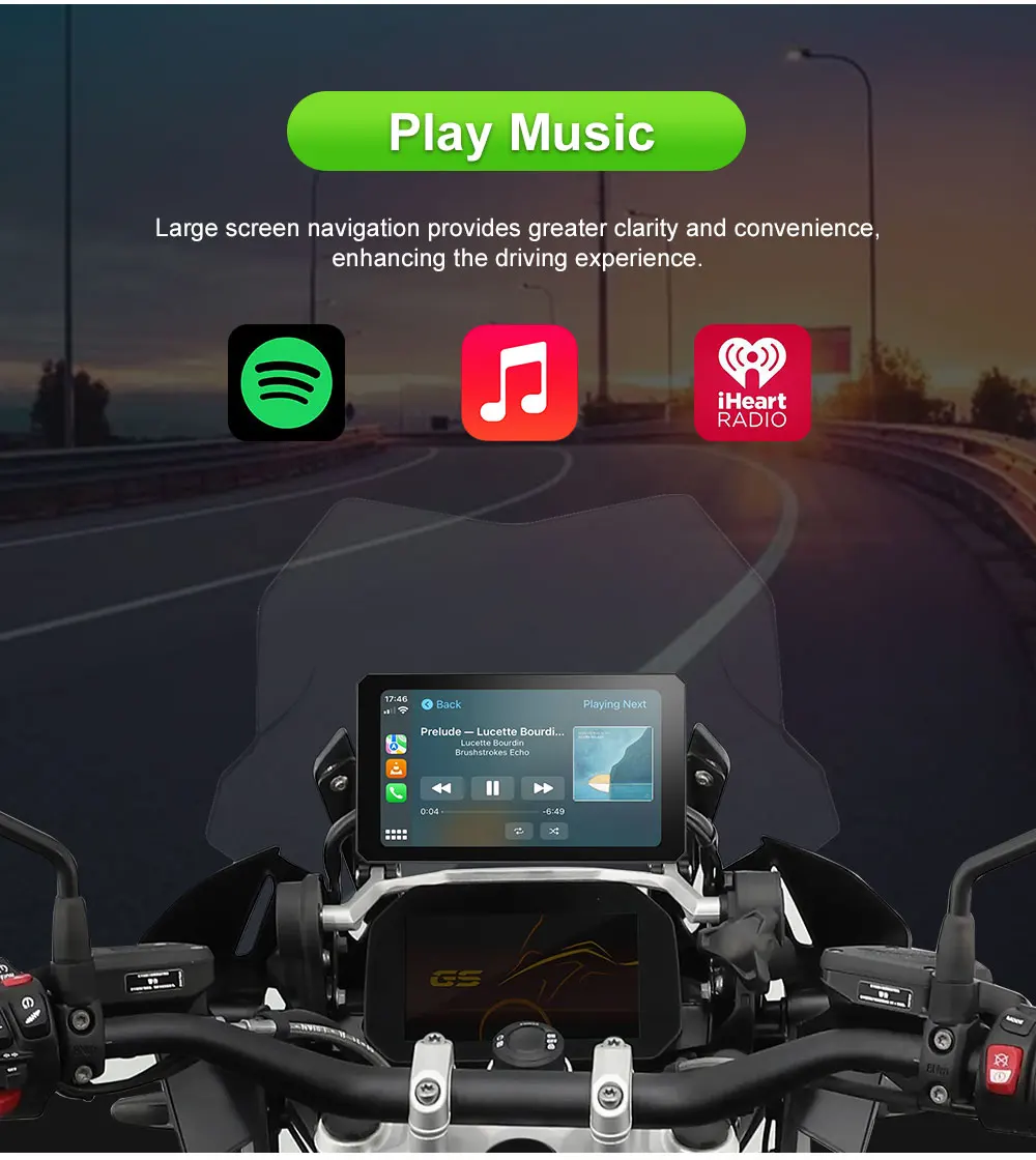 B7 BMW R1200 R1250GS S1000 M1000 XR ADV 터치 야외 방수 선스크린 휴대용 오토바이 네비게이터 CarPlay 안드로이드 오토