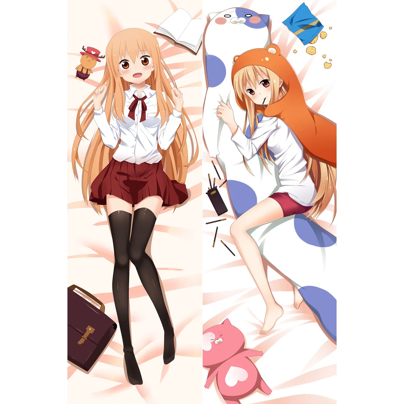 Anime Himouto! Umaru-chan Hugging Body Pillow Case Anime Kawaii Girl Dakimakura Otaku Waifu Pillowcase DIY Cosplay Cover