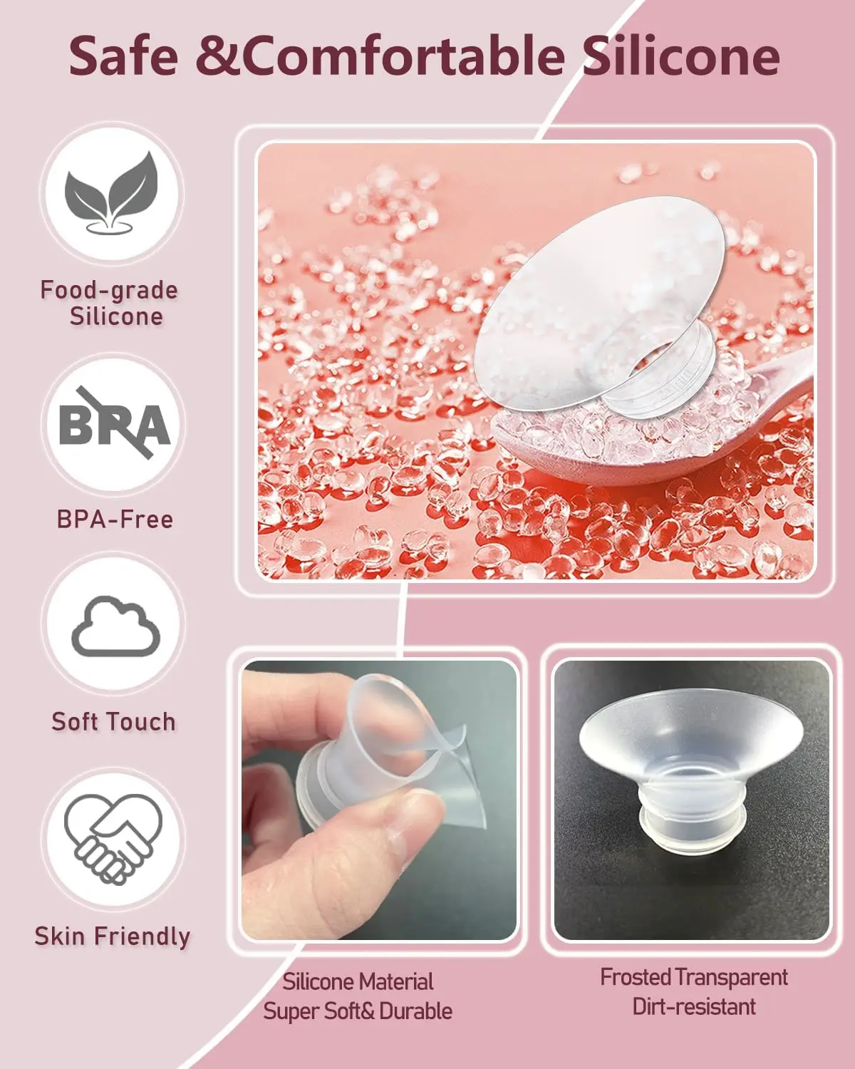 Flange Insert Compatible with Momcozy/Spectra/Medela/Elvie/NCVI/TSRETE/eufy/Lansinoh/XIMYRA Breast Pump 24mm Shields/Flanges 4