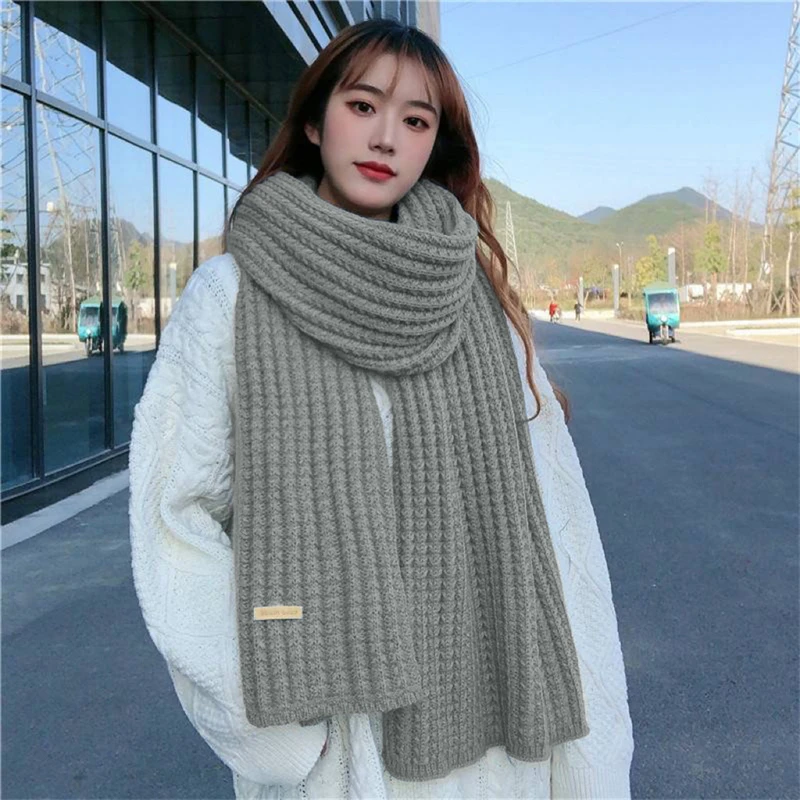 Men Women Winter Knitting Thermal Neck Warmer Tube Outdoor Skiing Motorcycle Scarf Thickening Windproof Neck Cover Riding Bib winter accessories knitted scarf
