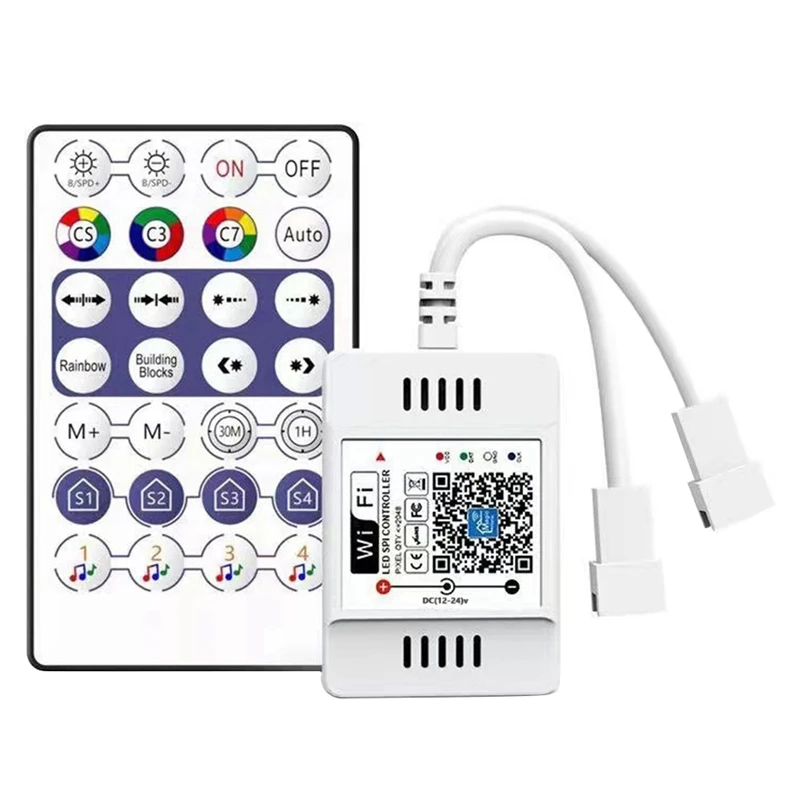 

DC12-24V 28 Key RF Controller WiFi APP Music Voice Remote Control for WS2812B WS2811 RGB LED Strip Light Home Dimmer