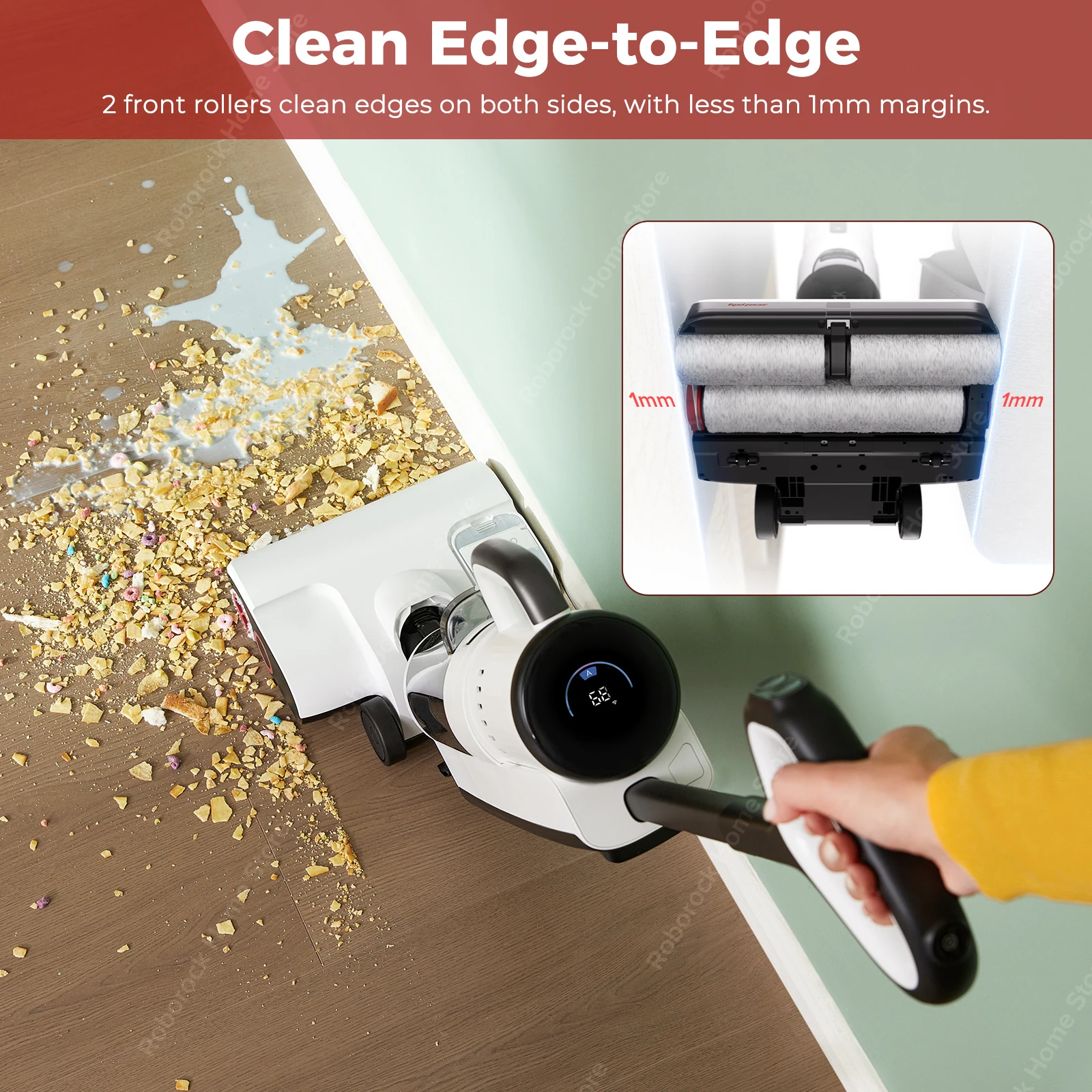 Беспроводной пылесос Roborock Dyad Pro Combo 5-в-1, мощность всасывания 17000 Па, с моторизованной мини-щеткой, чистящая насадка 2-в-1