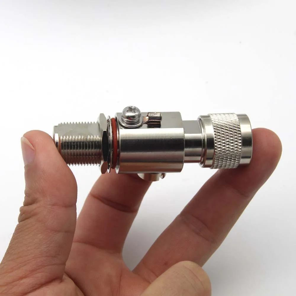 N Coaxial Lightning Arrestor Arrester Surge Protector N Type Male to Female Gas Discharge Protection for HAM CB Radio WLAN WiFi surge protector
