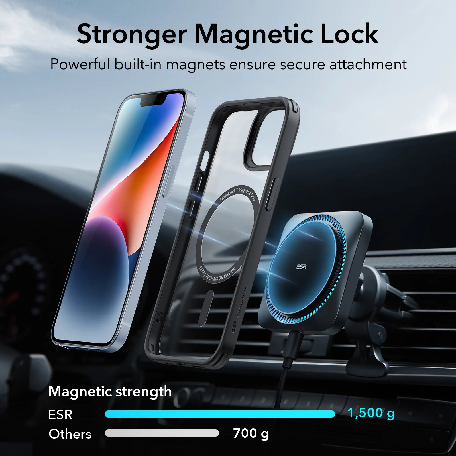 ESR for iPhone 16 15 14 Magnetic Case for  iPhone 13 14 15 16 Pro Max Protective Case with HaloLock Powerful Back Cover 2