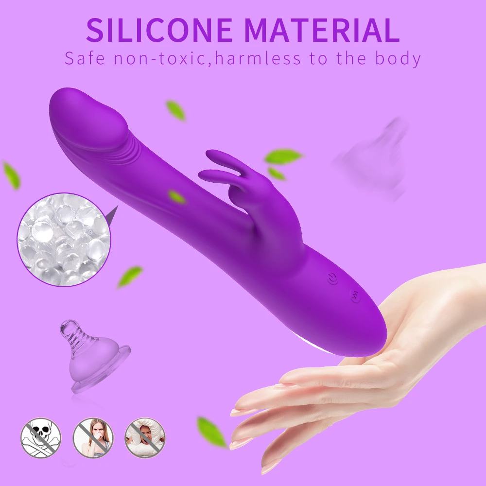 Engros Small Order Dildoer Kanin Vibrator Teleskopisk Vaginal Massage G Spot Masturbator Klitoris Stimulator Voksen Kvinde Sexlegetøj Par Orgasme