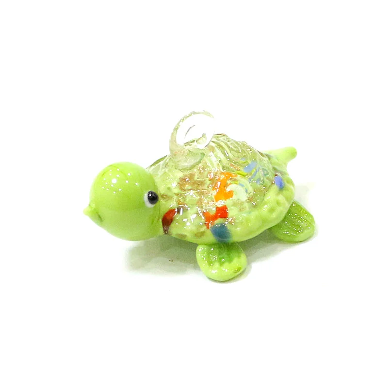 Floating Glass Marine Animal Trinkets Cute Mini Sea Turtle Figurine Charm Pendant Ornament for Aquarium Fish Tank Decor Supplies 5