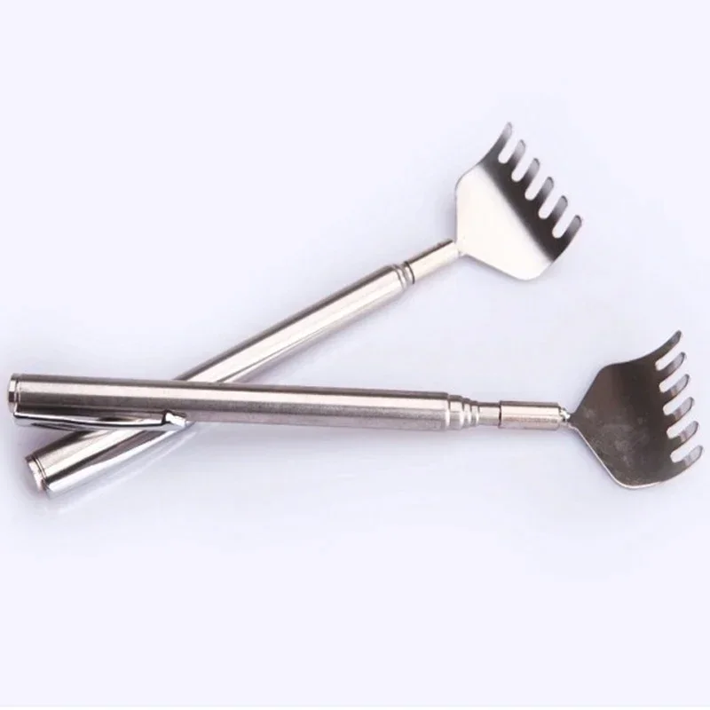 Stainless Steel Retractable Scratcher Portable Telescopic Back Scratcher Itch Massage Tool Adjustable Steel Size Pen-type Clip retractable back scratcher