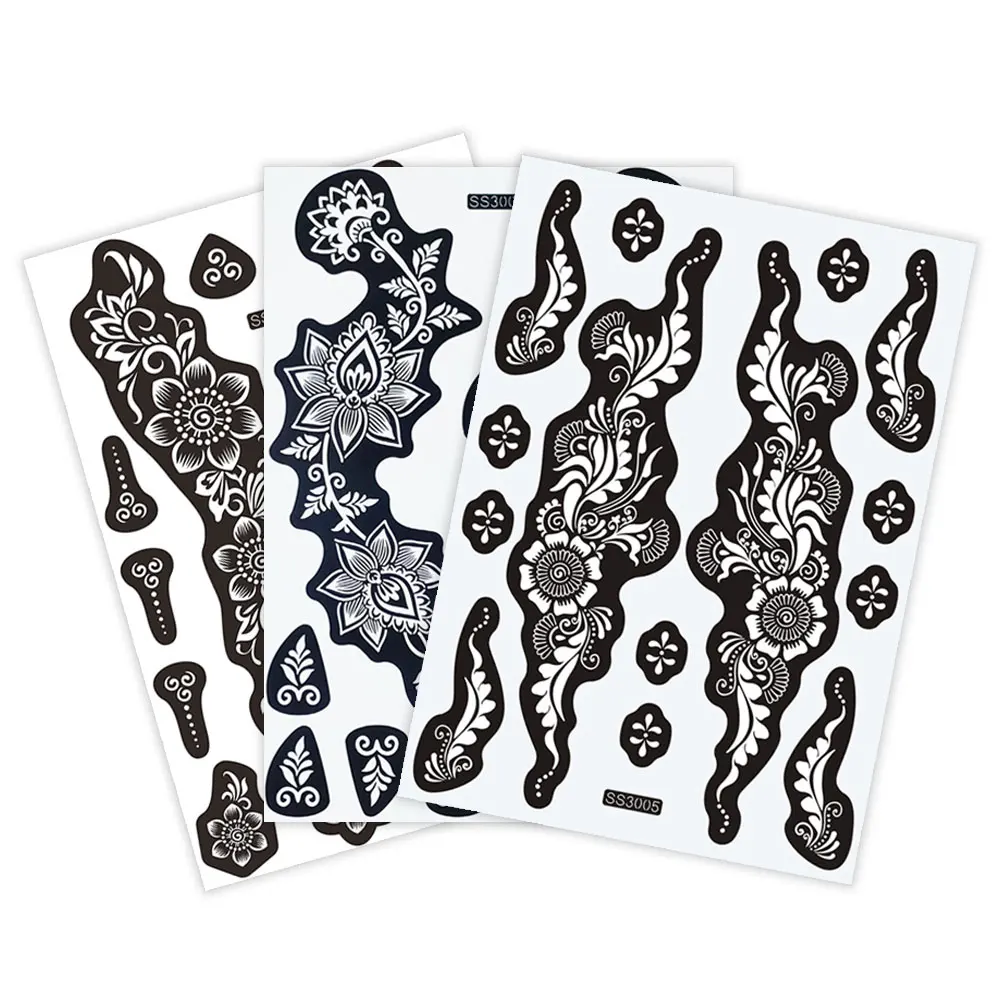 Reusable Hollow Henna Tattoo Stencil for Women Hand Arm Sleeve Waterproof Temporary DIY Tattoo Painting Template 1pc