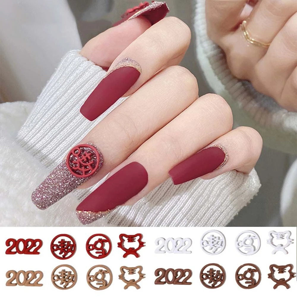 2022 Year Chinese Manicure Accessories Tiger DIY Nail Jewelry New Year Nail  Art Nail Alloy Sticker 3D Nail Decoration|Rhinestones & Decorations| -  AliExpress