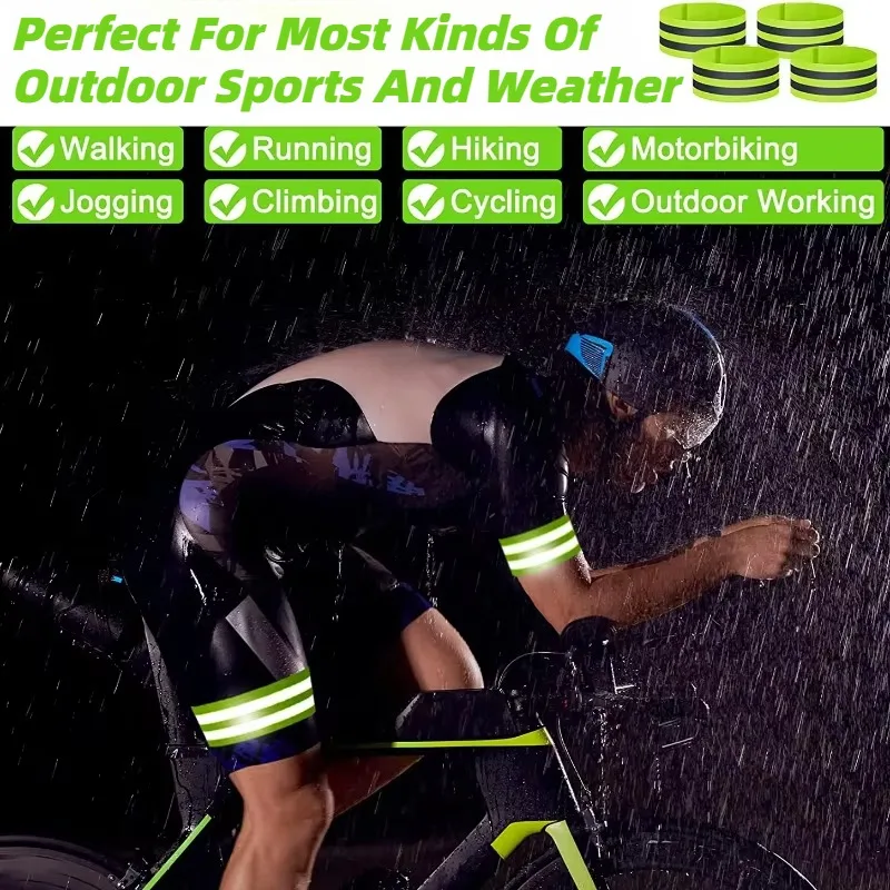 Safety Reflective Tape Bands reflective tape bands For Wrist Arm Ankle Leg High Visibility Reflect Straps Night Walking Cycling Running
