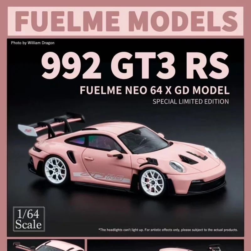 FuelMe 1:64 Porsche 992 GT3 RS Pink custom resin miniature