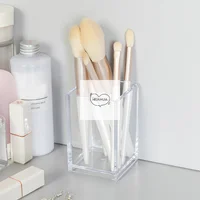 Make Up Organizer Plastic Makeup Brush Pot Storage Acrylic For Cosmetics Holder Desk Cosmetic Storage Container 1