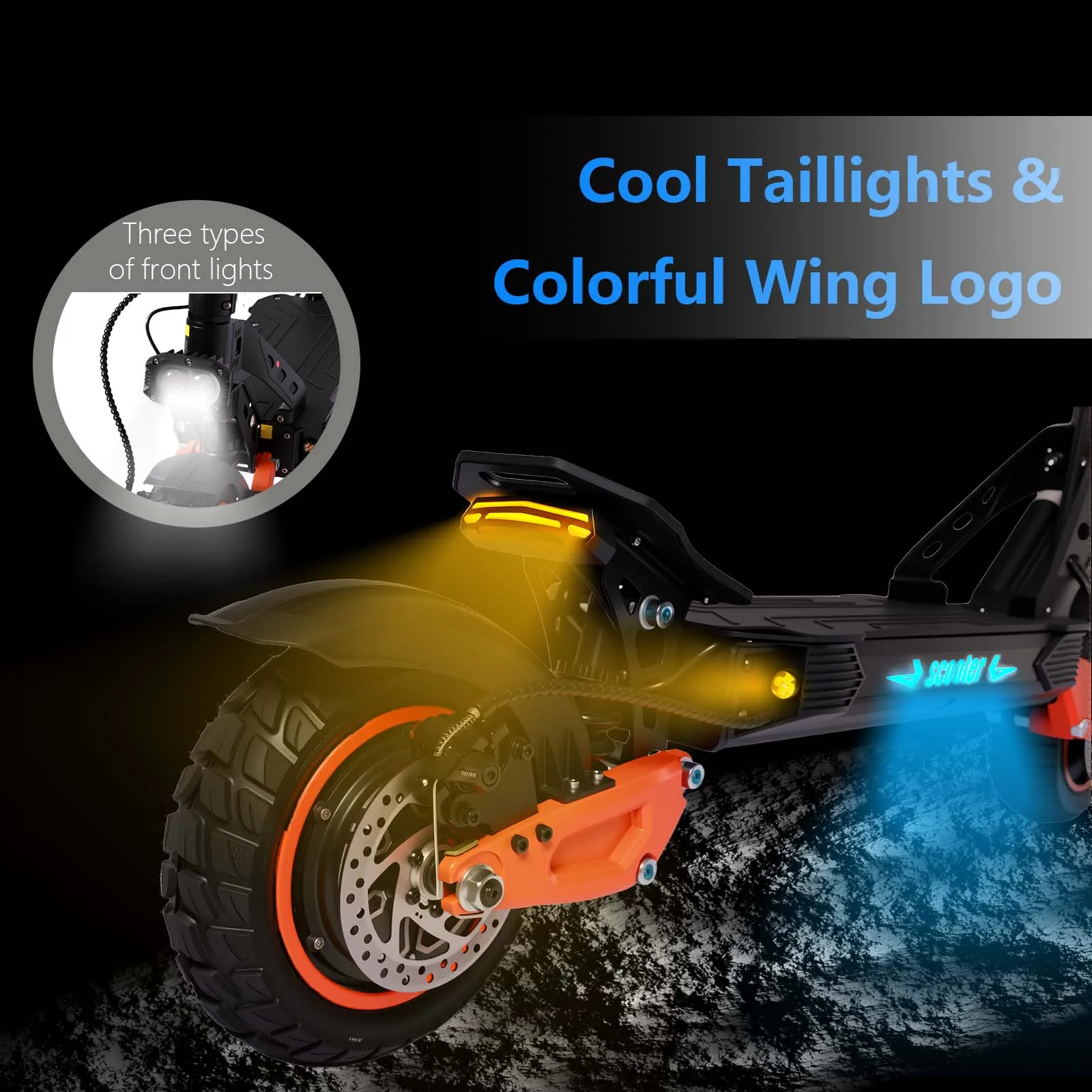 K11 1200W Off-Road Folding Electric Scooter 5