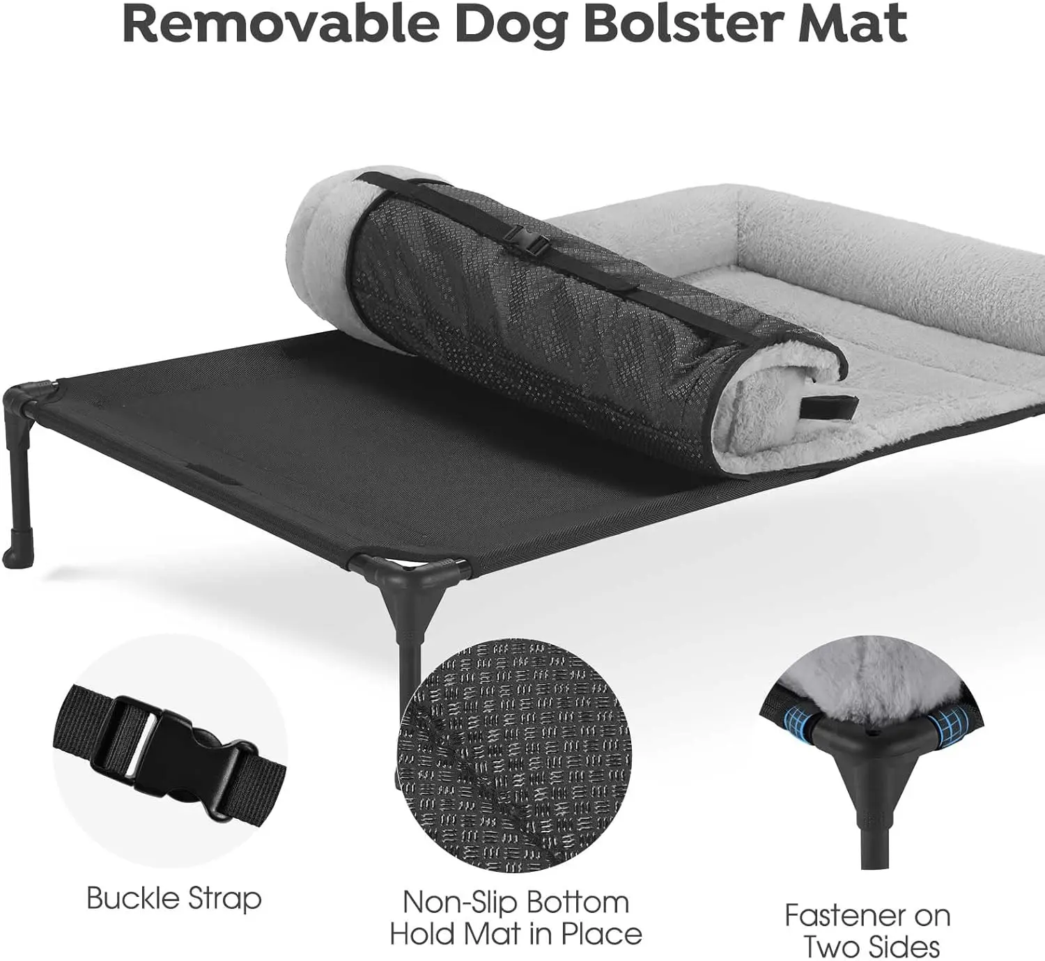 Elevated orthopedic dog bed with bolster - view 4