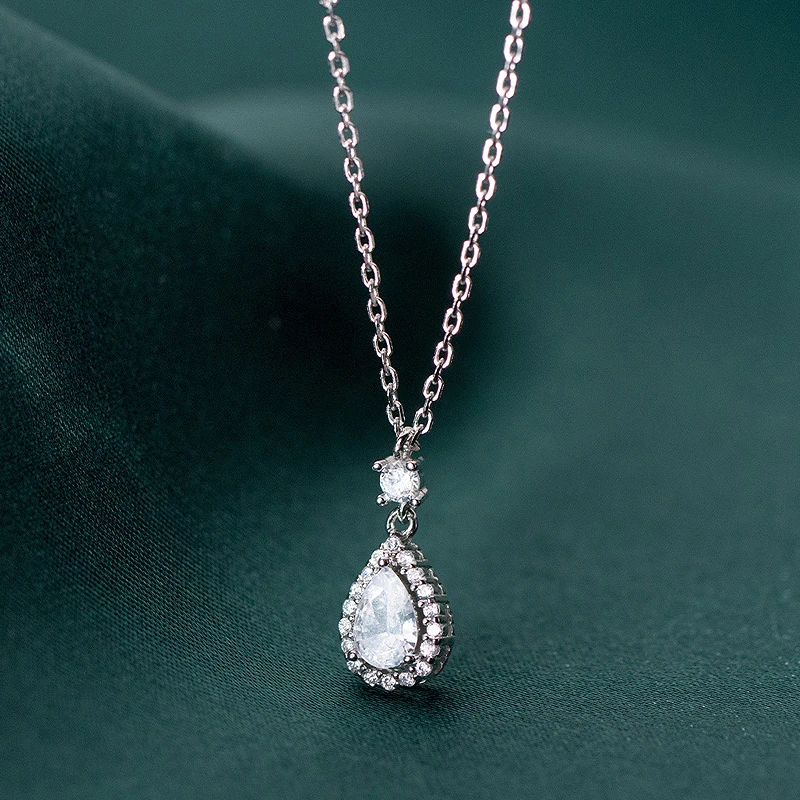 

Женское ожерелье с подвеской в виде капли воды, из серебра 925 пробы