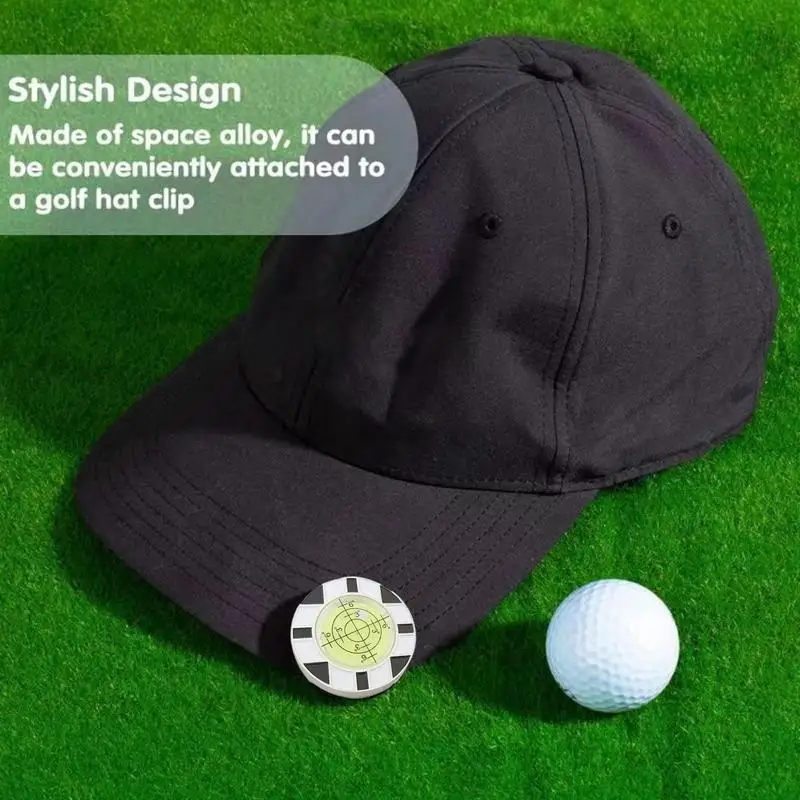 

Golf Green Reader Round Bubble Level Zinc Alloy Golf Putter Reading Tools Golf Ball Marker Hat Clip Golfs Training Aid Accessory