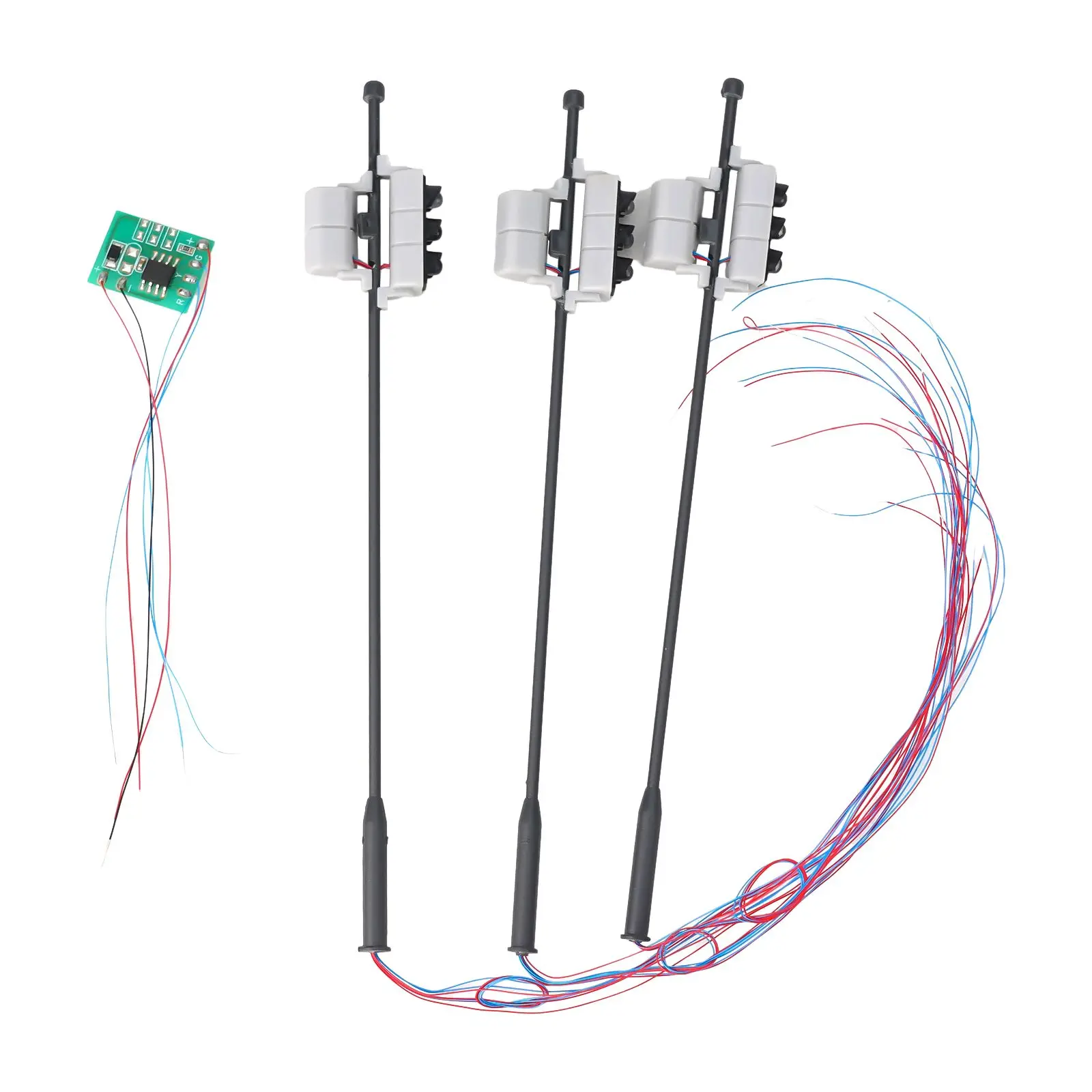 3 Pieces G Gauge Traffic Lights With Pedestrian Lights And LEDs Vehicle 1:25 Model Building Model Accessories Building