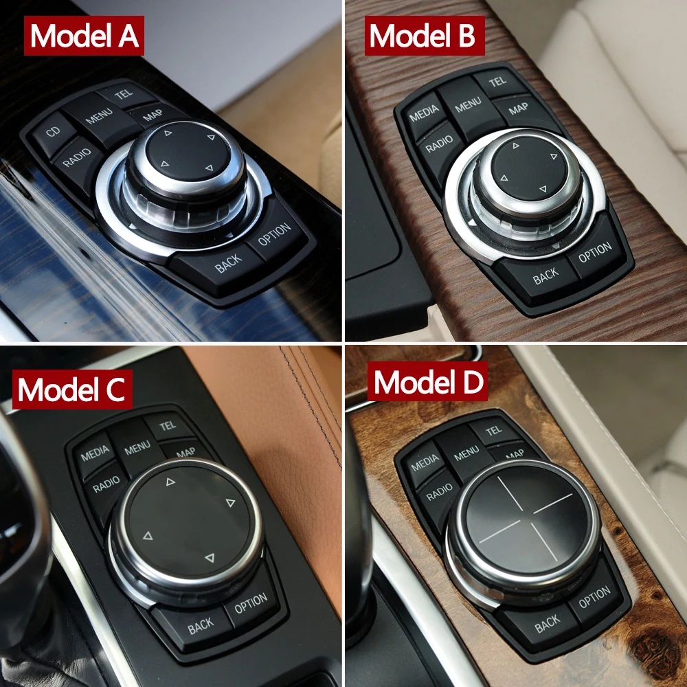 Silver Car CIC IDrive Multimedia Control Button Cover For BMW 1 2 