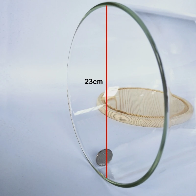 Diameter=23cm Height=25cm 30cm 35cm 40cm Big Size Glass Dome Home Decoration Log Base Transparent Cover DIY Friend Favor Gift 6