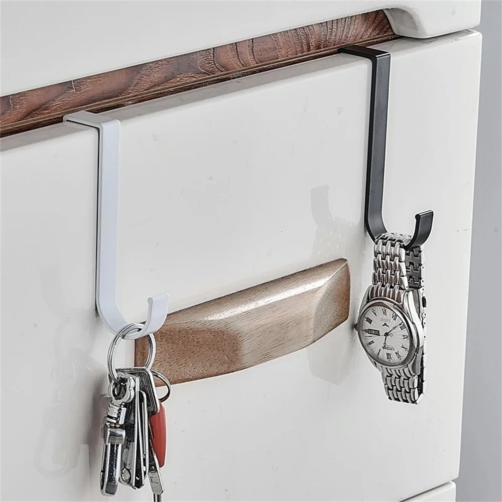 Stainless Steel Punch Free Wreath Decor Holder Door Hanger Hook Door Clamps Back Hook For Hanging Coat Bag Racks Organizer