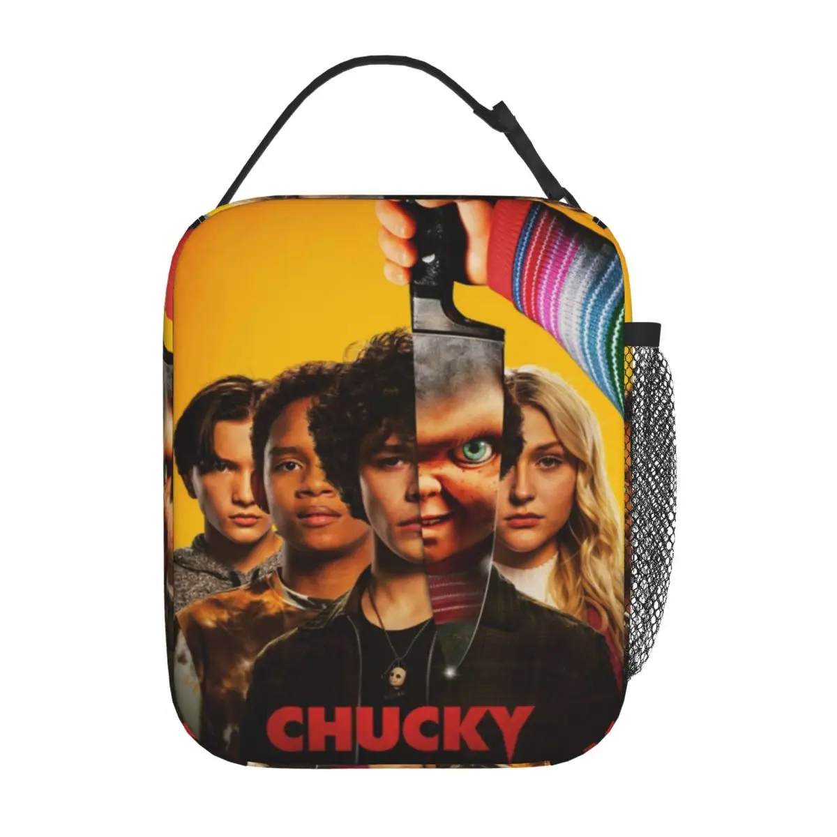 Chucky Horror Movie Merch Insulated Lunch Bags For Work Bride Of Chucky Food Storage Bag Portable Cooler Thermal Bento Box