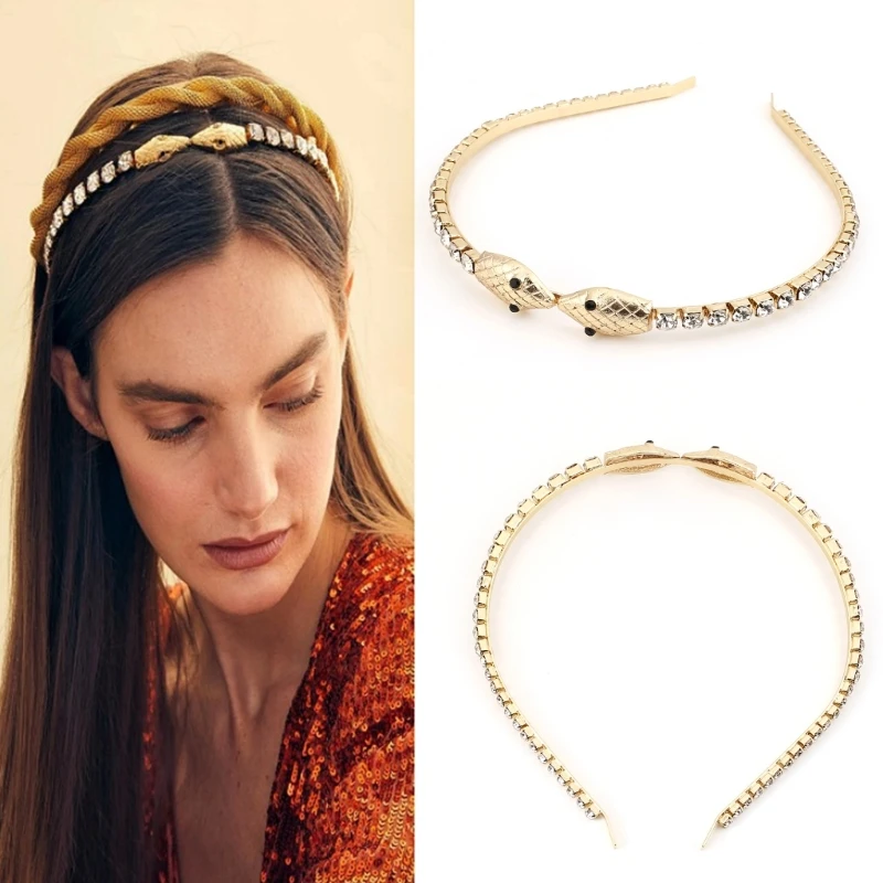 Hair Hoop Golden Snake Medusa Headwear Snake Headband Cosplay Supplies Headband Cool Photo Props 1 piece creative vintage desk notes folder message and photo paper clip stander holder school office stationery supplies