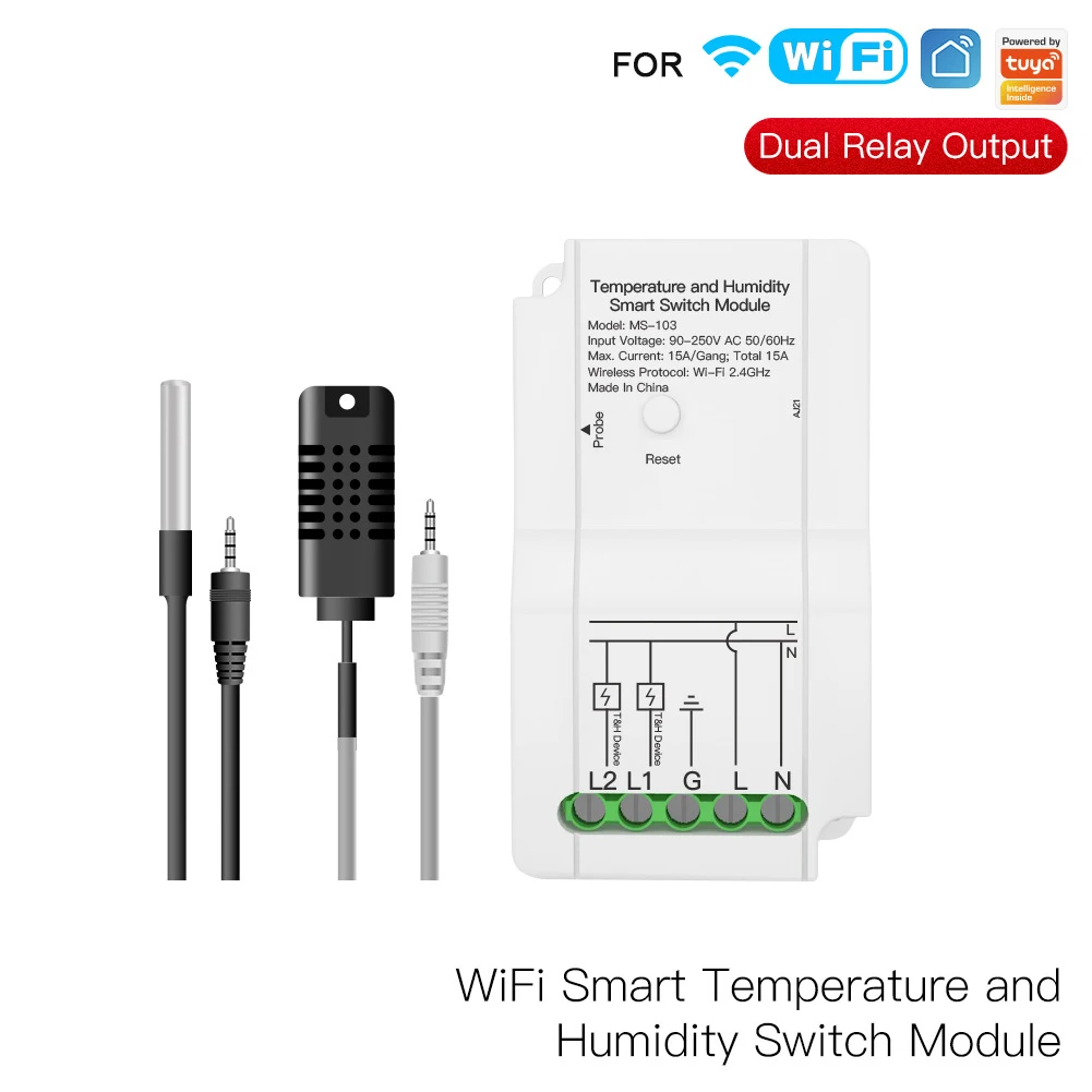 

For Tuya WiFi Smart Temperature Humidity Switch Wireless Controller FOR Alexa For Adjust Room Temperature And Humidity