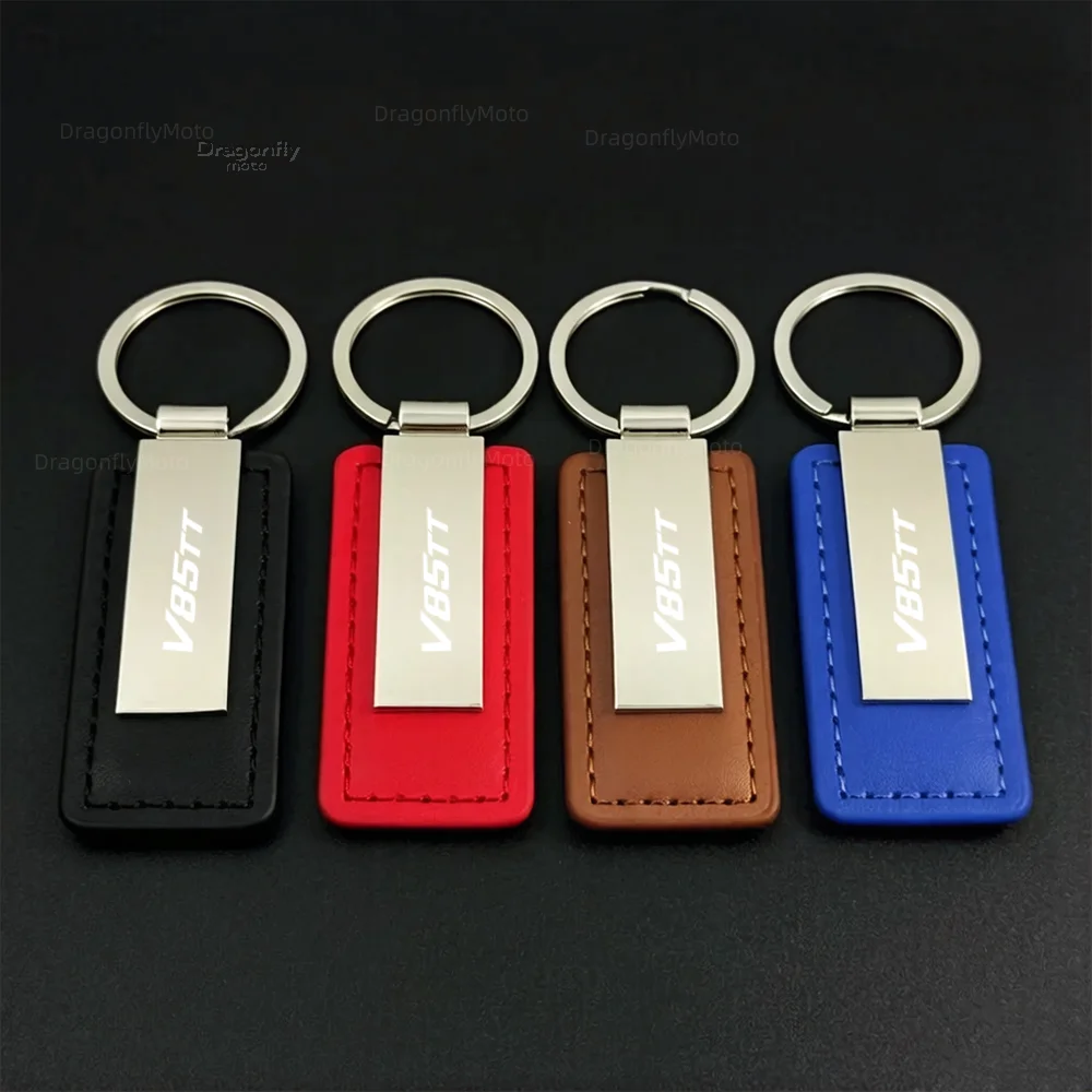 CNC Engraved PU Leather Motorcycle Keychain