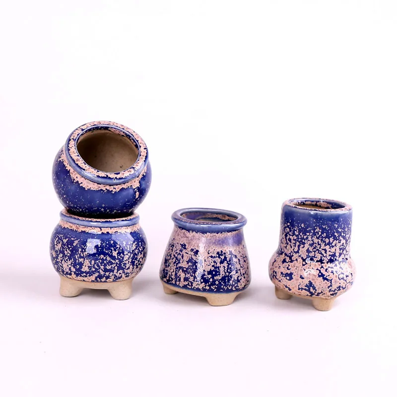 

Mini Succulent Flower Pot Ceramic Breathable Thumb Flowers Pot Lithops Flowerpot Home Mini Bonsai Potted Planting Plants