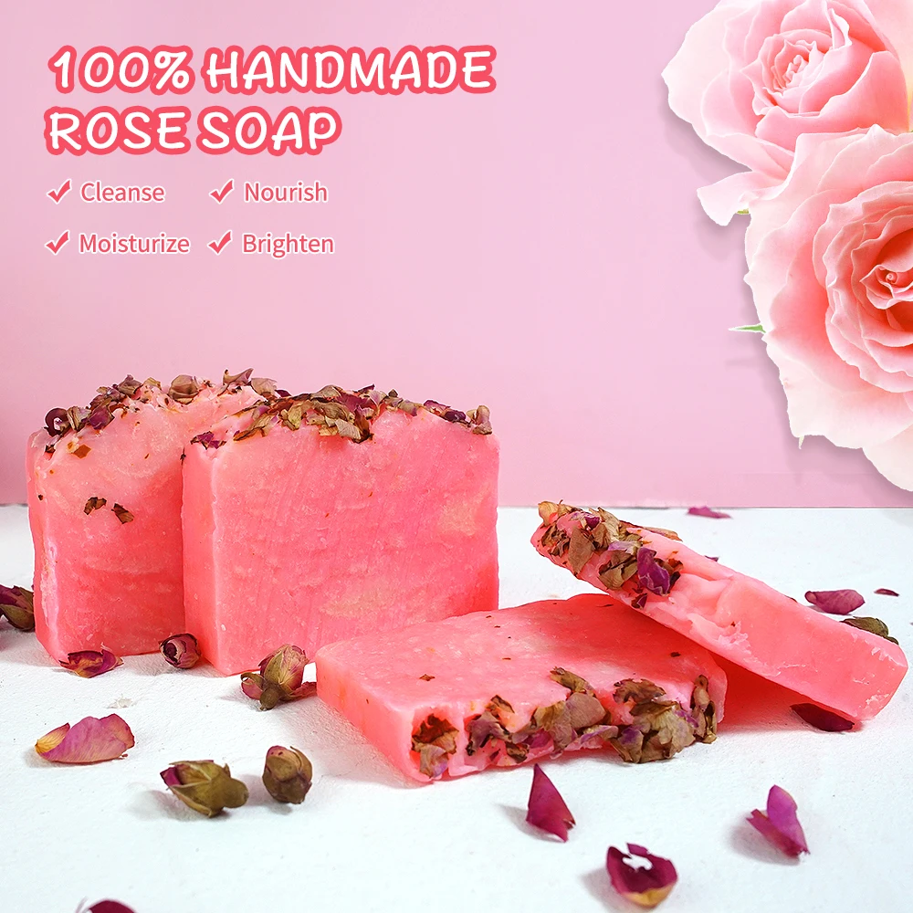 

Мыло ручной работы в форме розы для ухода за кожей очищает кожу от пятен, отшелушивающее увлажняющее мыло для лица 70 г