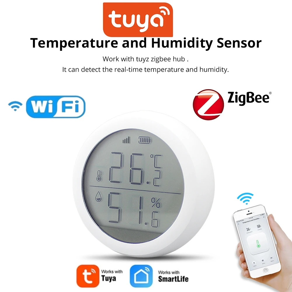 Датчик влажности и температуры Tuya Zigbee