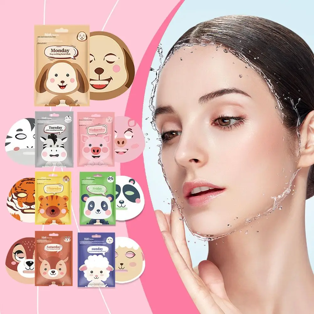 New Cute Cartoon Facial Mask Moisturizing Hydrating Mask Deep Moisturizing Tender Skin Mask Dog Panda Pig Animal Mask Skin Care