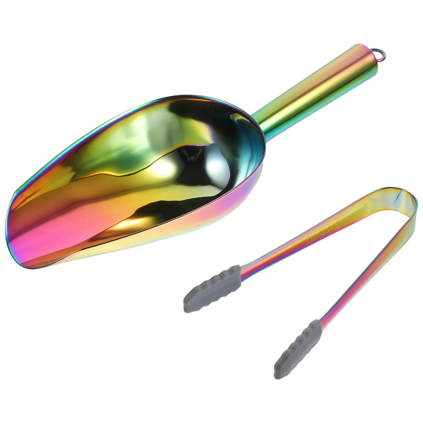 

1 Set of Stainless Steel Ice Tong Stainless Ice Scooper Food Candies Scoop Home Supplies