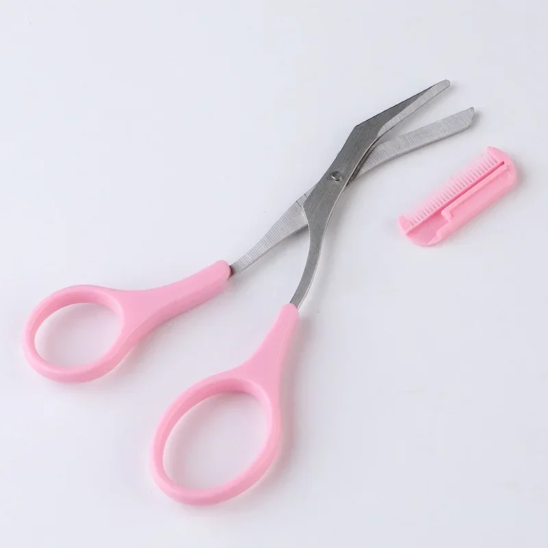 7 Colors Eyebrow Trimmer Scissor with Comb Facial Hair Removal Grooming Shaping Shaver Cosmetic Makeup Accessories