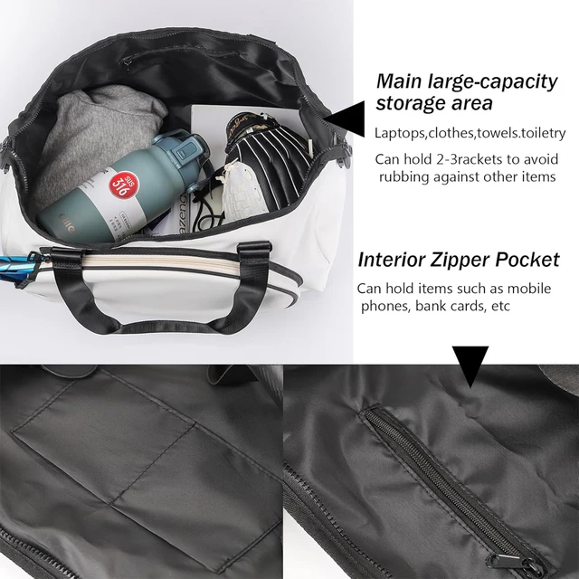 1pcs Cloth Tennis Bag for Women Tote Sports Gear for  Racquetball Badminton Shoe Storage Included 5