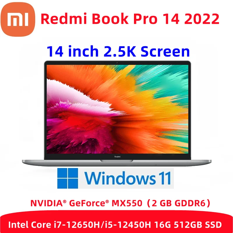 Xiaomi Redmibook Pro 14 Laptop 2022 Nuovo Intel I5-12450H/I7-12650H Mx550 16Gb Ram 512Gb Ssd 14.0 "Computer Windows 11 Pc Notebook