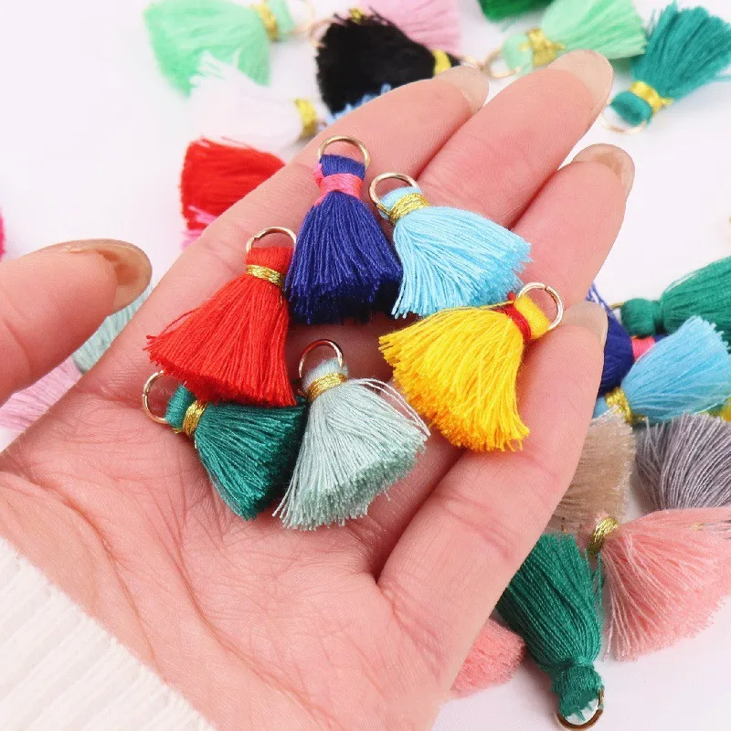 30PC/Lot Cotton Thread Mini Tassel DIY Boho Jewelry Making Supplies Bracelet Necklace Finding Fringe Trim Pendants Small Tassels