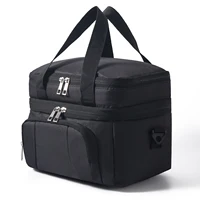 Double Insulated Lunch Bag Layer Portable Thermal Lunch Box Waterproof Picnic Heat Insulating Bag with Adjustable Strap 1