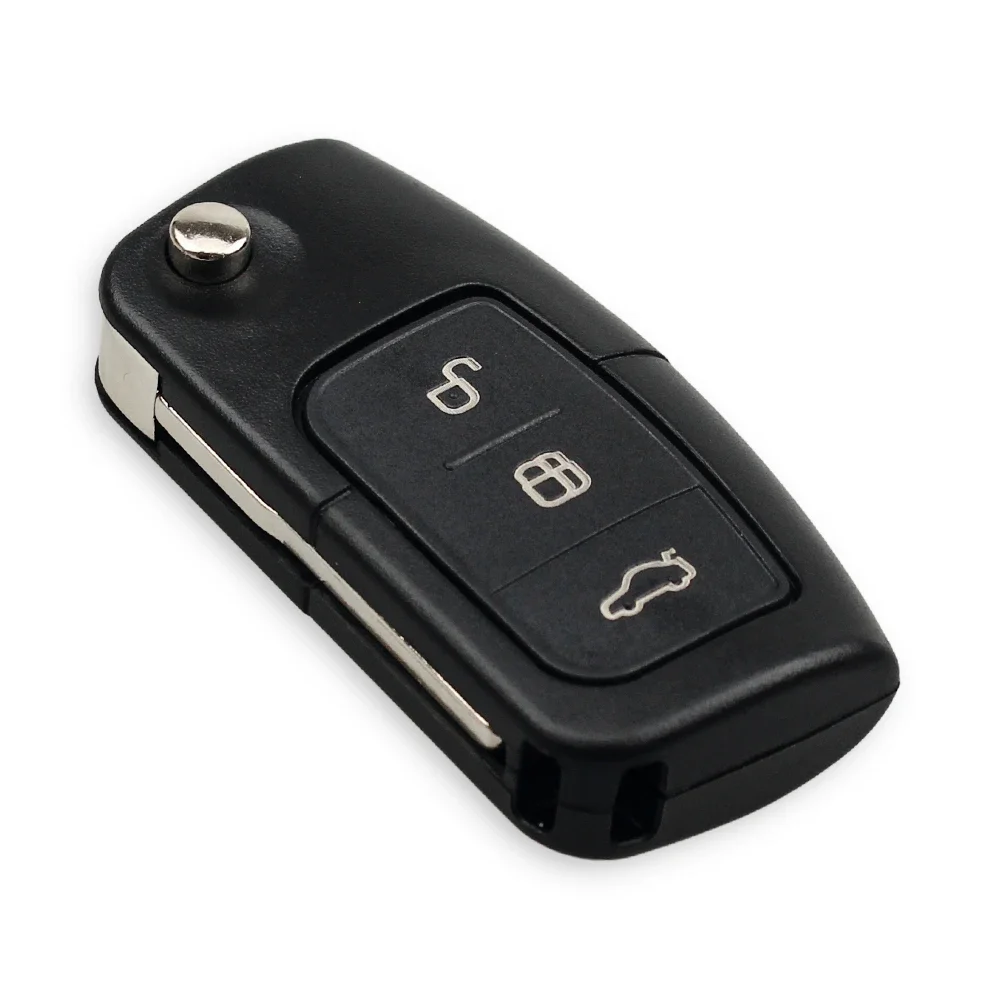 Custodia Protettiva Per Chiave Auto Ford Flip Key A 3 Pulsanti – ABS E Silicone Con Pulsanti Fosforescenti (Compatibile Fiesta/Focus/Kuga)