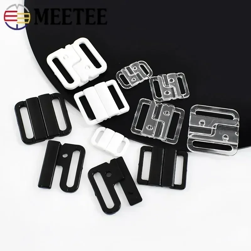 20/50/100Sets 10/15/20/25mm 플라스틱 브래지어 버클 비키니 스트랩 걸쇠 수지 단추 클로저 수영복 후크 DIY 속옷 액세서리