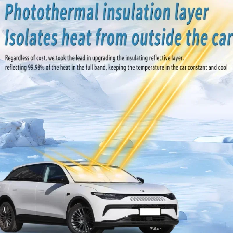 Car Sun Visor For Mercedes-Benz C-Class W206 2021~2025 Front Windshield Sunshade Heat Insulation Summer Cooling Auto Accessories 3