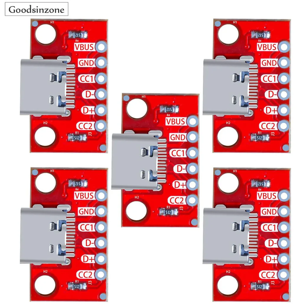 USB Type-C Breakout Board Serial Basic Breakout Female Connector Type PCB Converter Board 5PCS/Lot Usb Type C Breakout Board