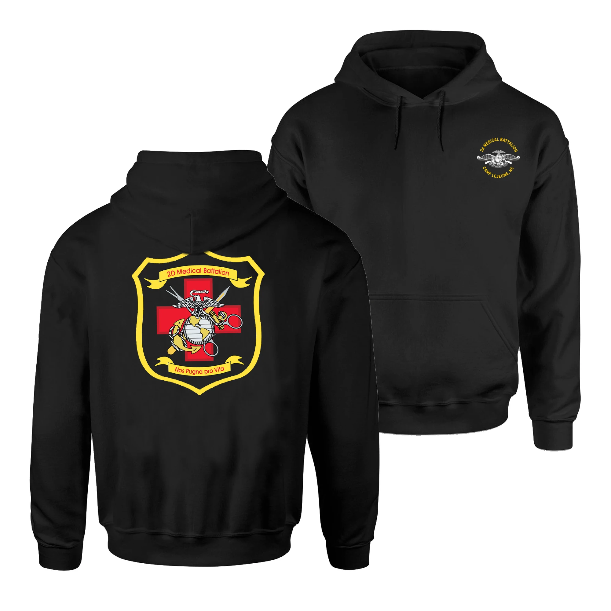 

US Marine Corps 2D Medical Battalion Pullover Hoodie New 100% Cotton Comfortable Casual Mens Sweatshirt Fashion Streetwear